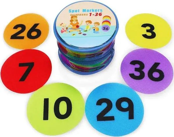 Carpet Spot Markers with Numbers 1-36 for Teachers and Kids, Classroom Floor ...