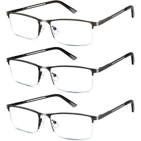 Reading Glasses for Men, 2.0 Blue Light Blocking Reading Glasses Metal Readers