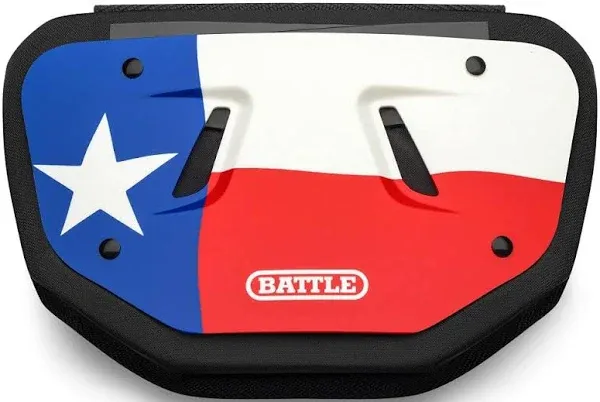 Battle Sports Texas Flag Chrome Football Back Plate - Red/White/Blue