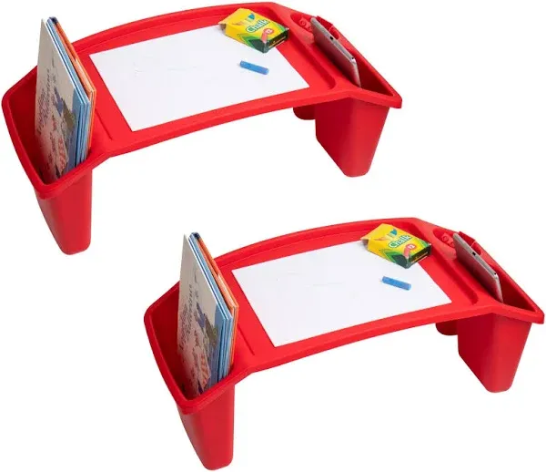 Mind Reader Kids Lap Desk, Activity Tray, Drawing, Stackable, Portable, Plastic, 22.25"L x 10.75"W x 8.5"H, 2-Pack