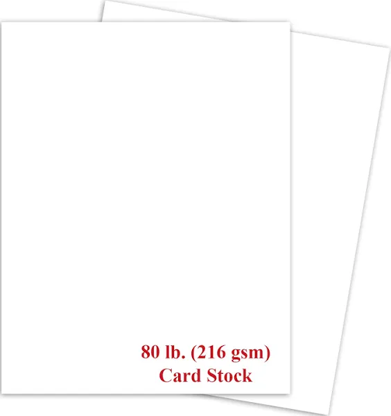 Superfine Printing White Card Stock 8 1/2 x 11 Smooth 50 Sheets Per Pack