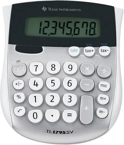 Texas Instruments TI1795SV TI-1795SV Minidesk Calculator, 8-Digit LCD