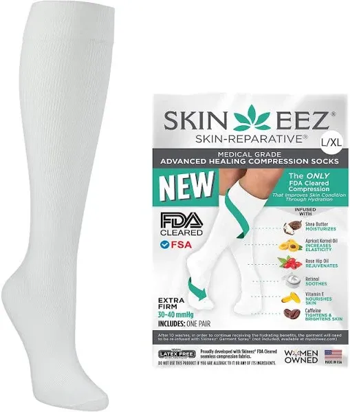 Skineez Medical Grade Advanced Healing Compression Socks 30-40mmHg, 1 Pair