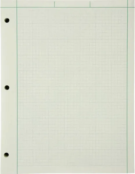 Ampad Engineer Pad Green 200 Sheet 5 Squares Per Inch 8.5&#034; x 11&#034; 22144