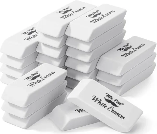 Mr. Pen Erasers White Pencil Eraser