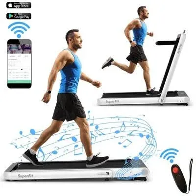 Goplus 2 in 1 Folding Treadmill, 4.75HP Superfit Under Desk Electric T