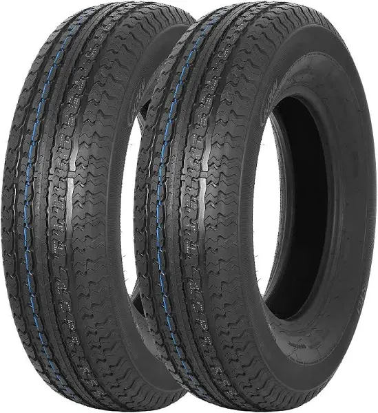 Set of 2 Durun ST205/75R15 Radial Trailer Tire, 205 75R15 ST 205/75R15, 10 Ply Load Range E, 111/106N