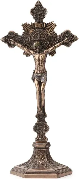 Veronese Design Saint Benedict Crucifix Stand