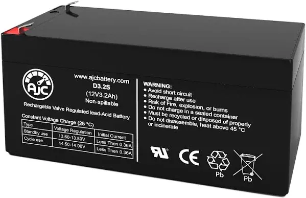 B&B BP3-12 12V 3.2Ah UPS Replacement Battery