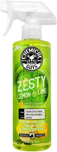 Chemical Guys Zesty Lemon and Lime Air Freshener and Odor Eliminator, 1 Pack