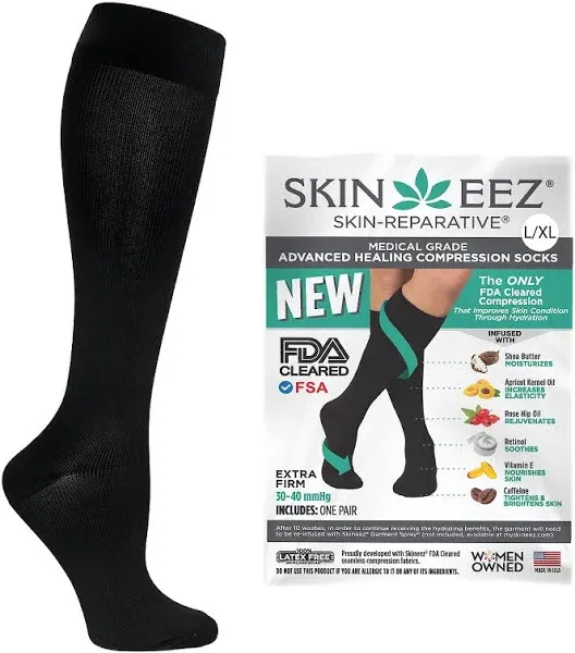 Skineez Medical Grade Advanced Healing Compression Socks 30-40mmHg, 1 Pair