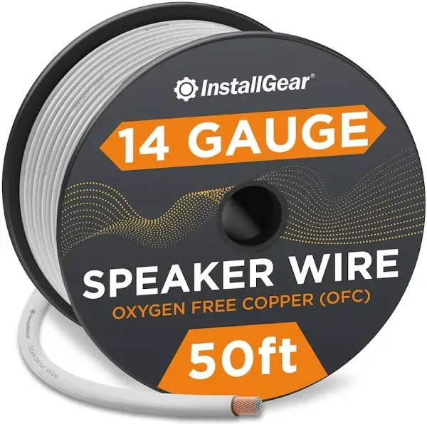 14 Gauge Tinned OFC Heavy Duty Boat Speaker Wire, 50 feet | White Speaker Cab...