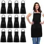 Jubatus 12 Pack 100% Cotton Aprons Bulk with 2 Pockets Cooking Chef Kitchen A...