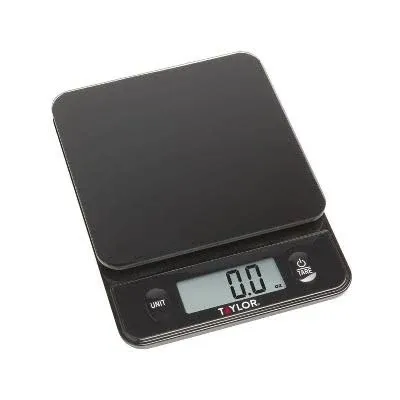 Taylor Glass Top Food Scale with Touch Control Buttons, 11 lb Silver 