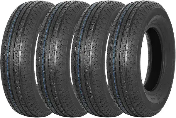 Set of 4 Heavy Duty Trailer Tires ST205/75R15 205 75 15 10-Ply Load Range E, 205 75R15 ST 205/75/15, 111/106N