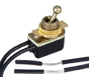 On-Off Brass Toggle Switch (40411) - Antique Lamp Supply - Quality Lamp Parts Since 1952