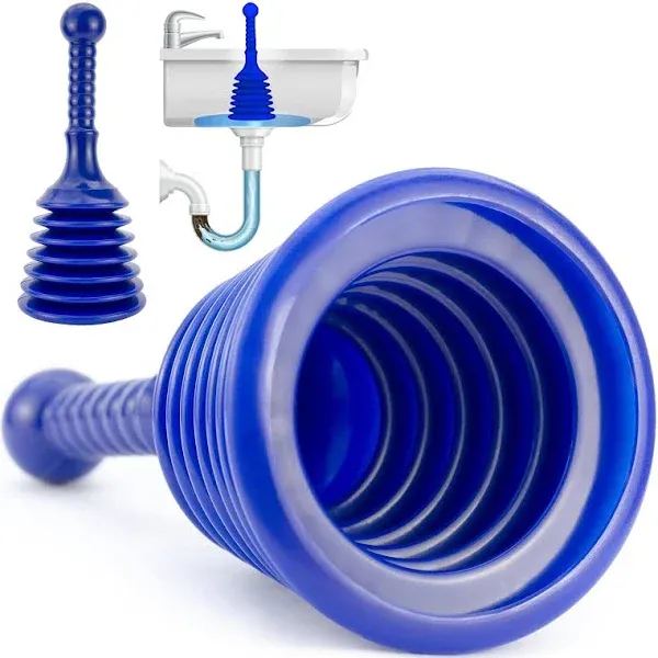 Luigi's Large Sink and Drain Plunger for Kitchens, Bathrooms, Sinks, Baths, Waste Pipes and Showers. Heavy Duty