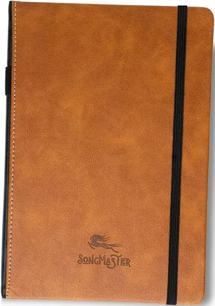 Songmaster Songwriting Journal 5x8 in • Crazy Horse Vegan Leather Music Notebook • 180 Page Hardcover Music Staff Paper Manuscript Paper Notebook Music Journal • 150 Free iVideosongs Lessons