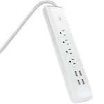 Feit Electric 5 ft. L 4 Outlets Wi-Fi Power Strip with USB White