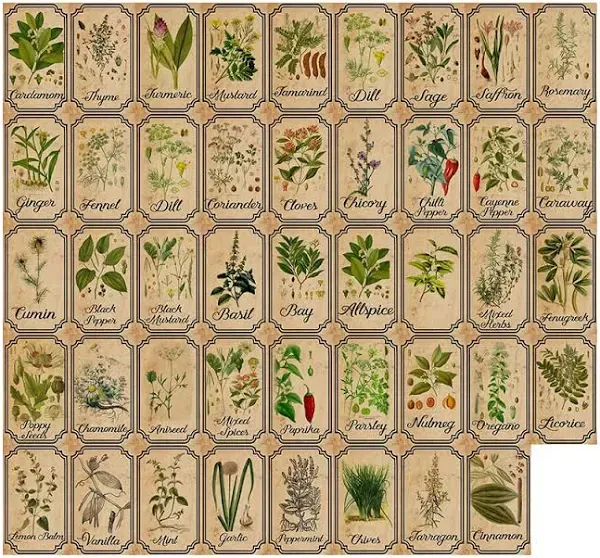 Herb and Spice Apothecary Labels