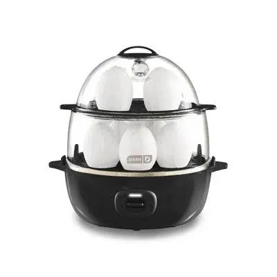 DASH Deluxe Express Electric Egg Cooker with 12 Egg Capacity in Black