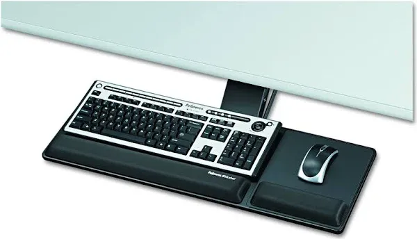 Fellowes Designer Suites Compact Keyboard Tray - 3&#034; x 27.5&#034; x 18&#034; - Black