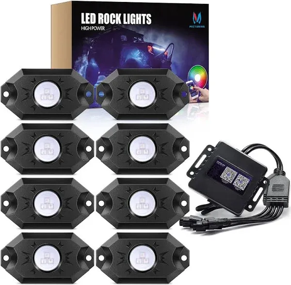 12Pcs RGB LED Rock Lights Underbody Underglow Bluetooth Lamp for Car Truck SUV