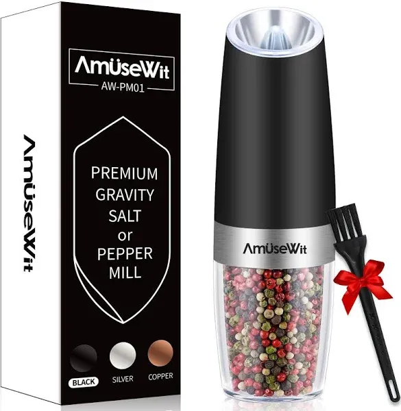 AmuseWit Gravity Electric Salt and Pepper Grinder Set