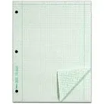 Tops Engineering Computation Pad, 3-Hole Punched, 8.5 x 11 Inches, 5 Squares per inch, 100 Sheets, Green, (35510)