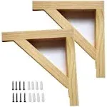 Wood Selves Bracket,Solid Wood Triangle Bracket, Clapboard Bracket, Wall Shelf,Fits Both 8 or 11 Inch Deep Shelves,Supports Pendant Lamp Kit,Including Fixing Device Screw,Pack of 2 (7 inch)