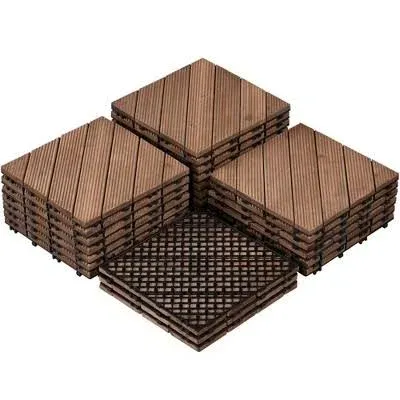 Yaheetech Wood Flooring Tiles Patio Garden