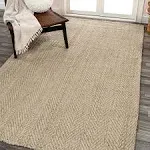 Jonathan Y Espina Hand Woven Herringbone Chunky Jute Area Rug - Ivory - 3x5 Feet