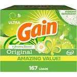 Gain Powder Laundry Detergent, Original Scent, 150 Loads, 172oz