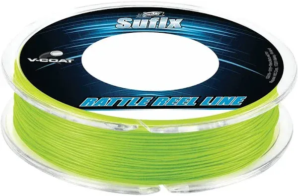 Sufix Rattle Reel V-Coat - 30lb Test - Neon Lime - 50 yards Ice Fishing LIne