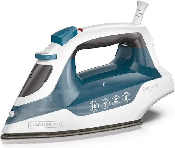 BLACK+DECKER Easy Steam Compact Iron Blue White Smart Steam Control