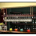 WGX Wine Bar Wall Rack 60&#039;&#039;,Hanging Glass Rack&amp;Hanging Bottle Holder... 