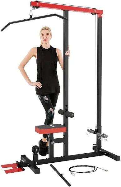 LAT Pull Down Machine Low Row Cable Pull Down Machine with Removable Flip-up Foot Plate