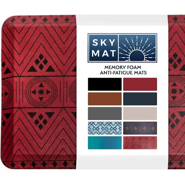 1'6"x2'6" Rectangle Polyurethane Floor Mat Red - Sky Solutions