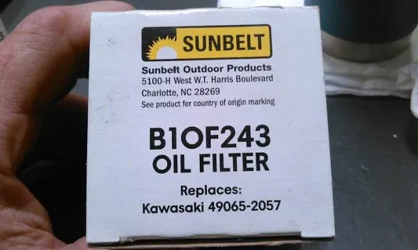 SUNBELT OIL FILTER PART NUMBER B1OF243 REPLACES 49065-2057 Kawasaki WS-4967