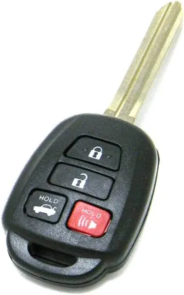 OEM Electronic 4-Button Remote Head Key Fob Compatible with 2014-2019 Toyota Corolla (FCC ID: HYQ12BEL, P/N: 89070-02880, 89070-02882)