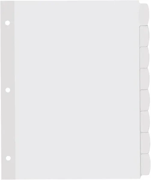 Big Tab Printable White Label Tab Dividers 8-Tab 11 x 8.5 White 4 Sets 14433