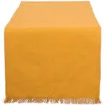 Design Imports | &quot;Solid Pumpkin Spice Heavyweight Fringed Table Runner 14&quot;&quot; X 72&quot;&quot; - Yellow&quot; | Realry