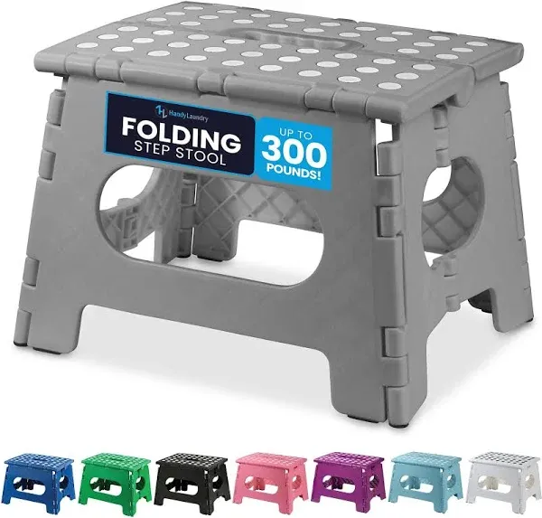 Handy Laundry Folding Lightweight Step Stool is Sturdy Enough to Support Adults and Safe Enough for Kids. Opens Easy with One Flip. Great