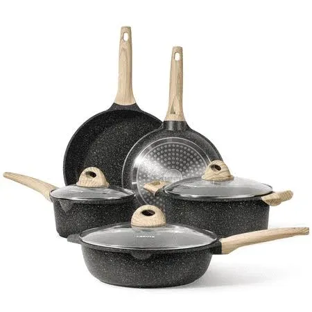 ICE cookware set (6 Pcs Classic Granite Set, Black Granite Set)