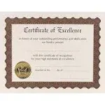 Great Papers! Ready-to-Use Certificates, 11 x 8.5, Ivory/Brown, Excellence, 6/Pack