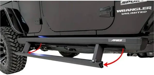 Aries 3036571 ActionTrac 69.6&#034; Retractable Running Boards Side Steps Black