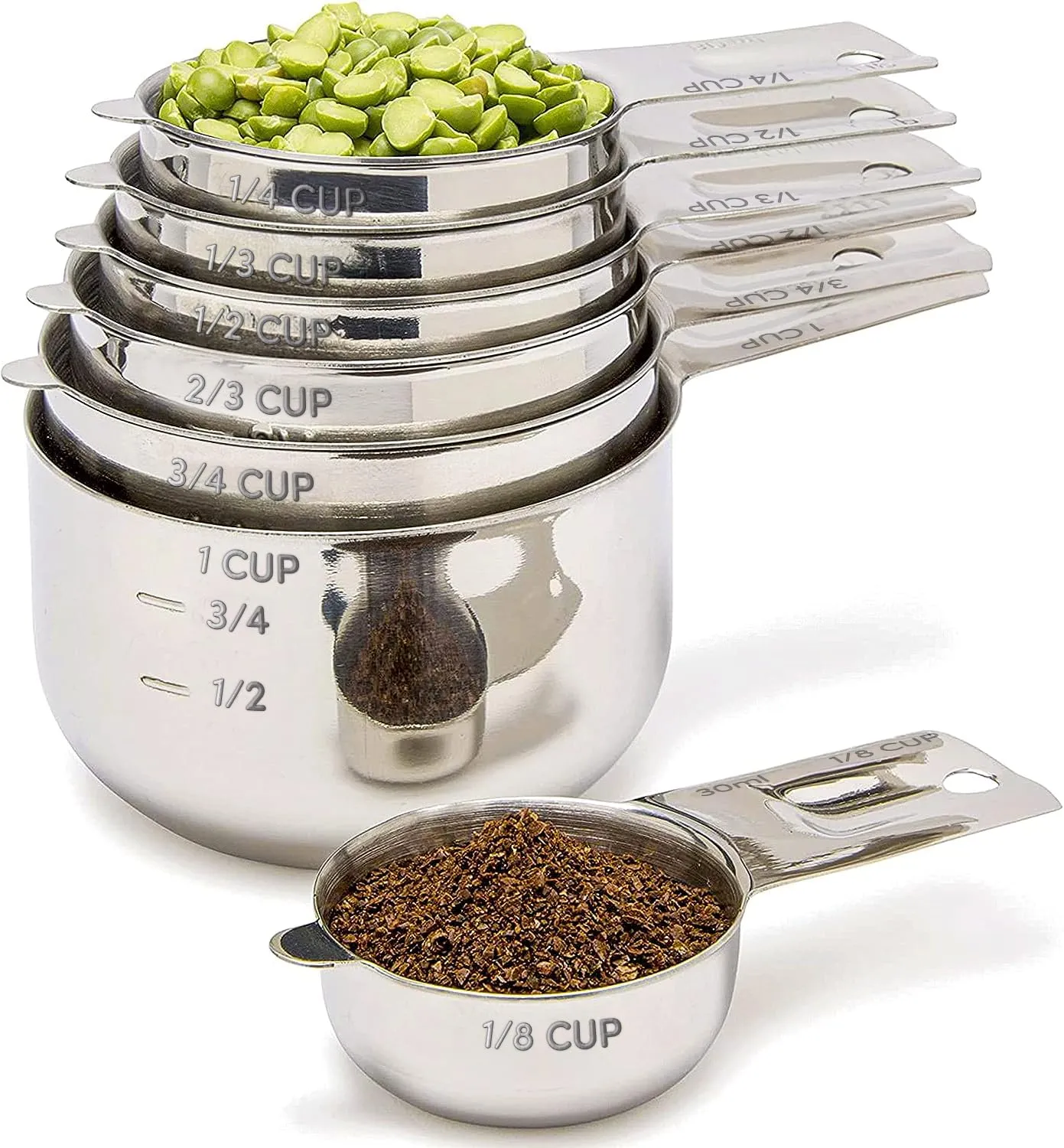 Simply Gourmet 7 Piece Measuring Cups with 1/8 Cup Coffee Scoop