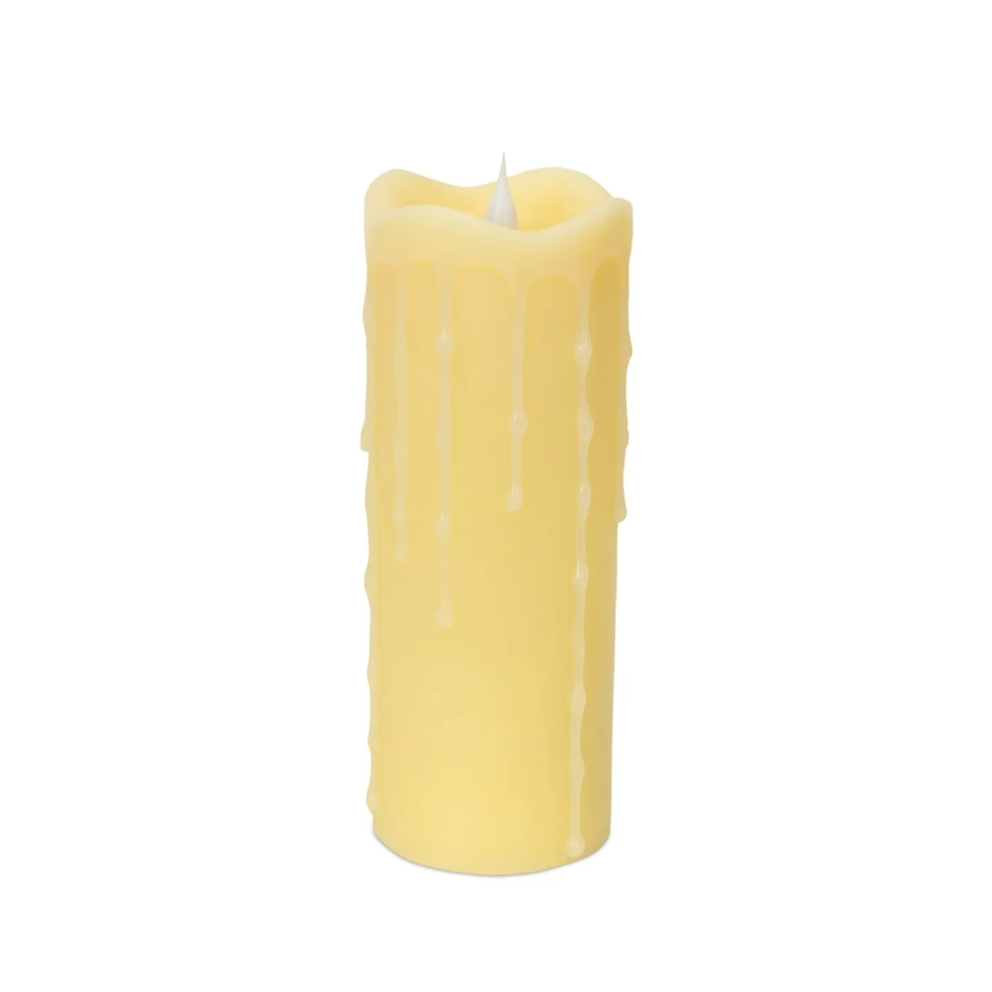 Melrose Set of 2 Dripping LED Lighted Flameless Pillar Candles with Timer 7"