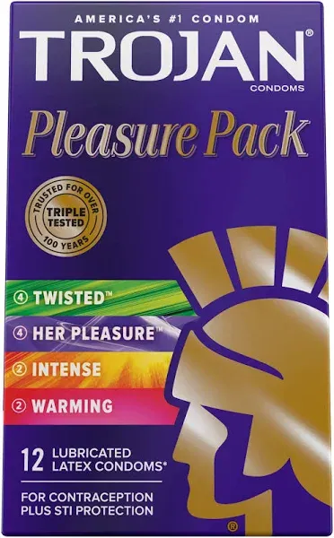 Trojan Pleasure Pack Lubricated Condoms