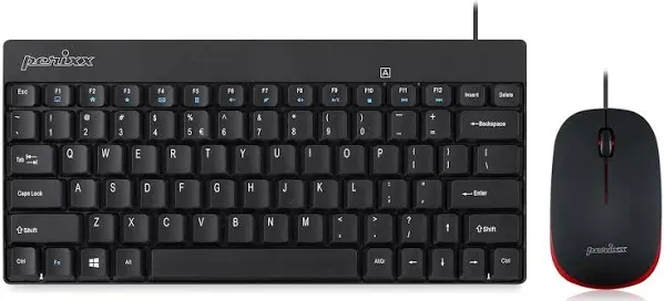 Perixx Periduo-212 Wired Mini Keyboard and Mouse Set